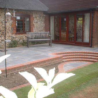 Patio constructed using Old London paving