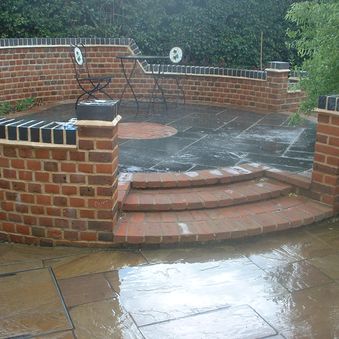 Peach rotunda raised sitting area