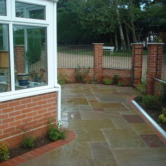 New walls and paving in North Walsham