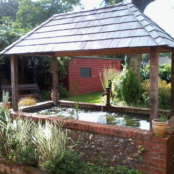 Cedar roofed pond